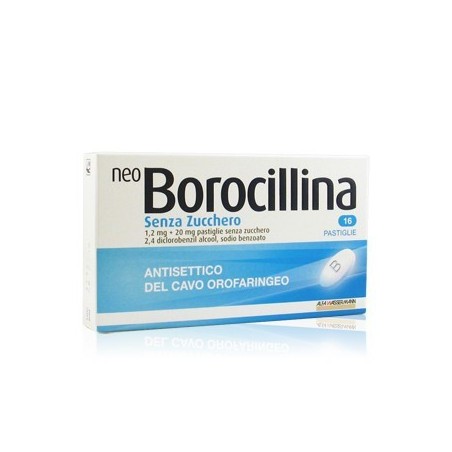 Neo Borocillina Senza Zucchero Antisettico del Cavo Orale 16 Pastiglie