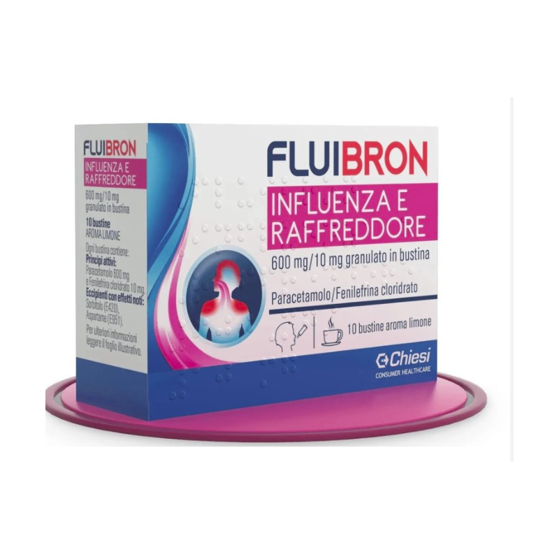 Chiesi Italia Fluibron Influenza E Raffreddore 600 Mg/10 Mg Granulato In Bustina Paracetamolo/fenilefrina Cloridrato