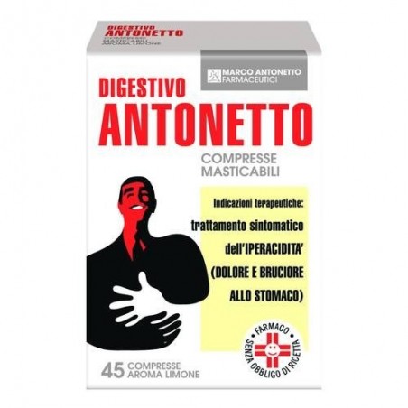 Chiesi Farmaceutici Digestivo Antonetto Acidita' E Reflusso Crema Al Limone 40 Compresse Masticabili